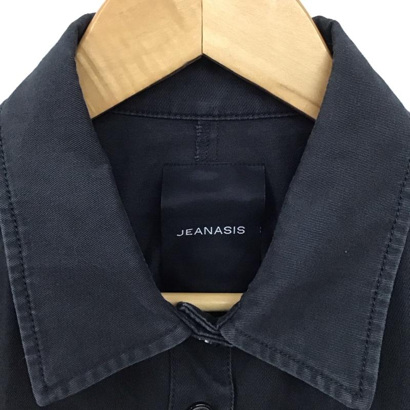 ジーナシス JEANASIS ワンピース ひざ丈スカート JS071448MW ストーンウォッシュ ミリタリーベストワンピース FREE 無地 黒 / ブラック / レディース USED 古着 中古 10130627