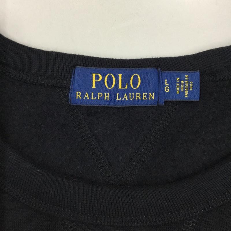 ポロラルフローレン POLO RALPH LAUREN トレーナー 長袖 スウェット 裏起毛 L ワンポイント 黒 / ブラック /  メンズ USED 古着 中古 10117162
