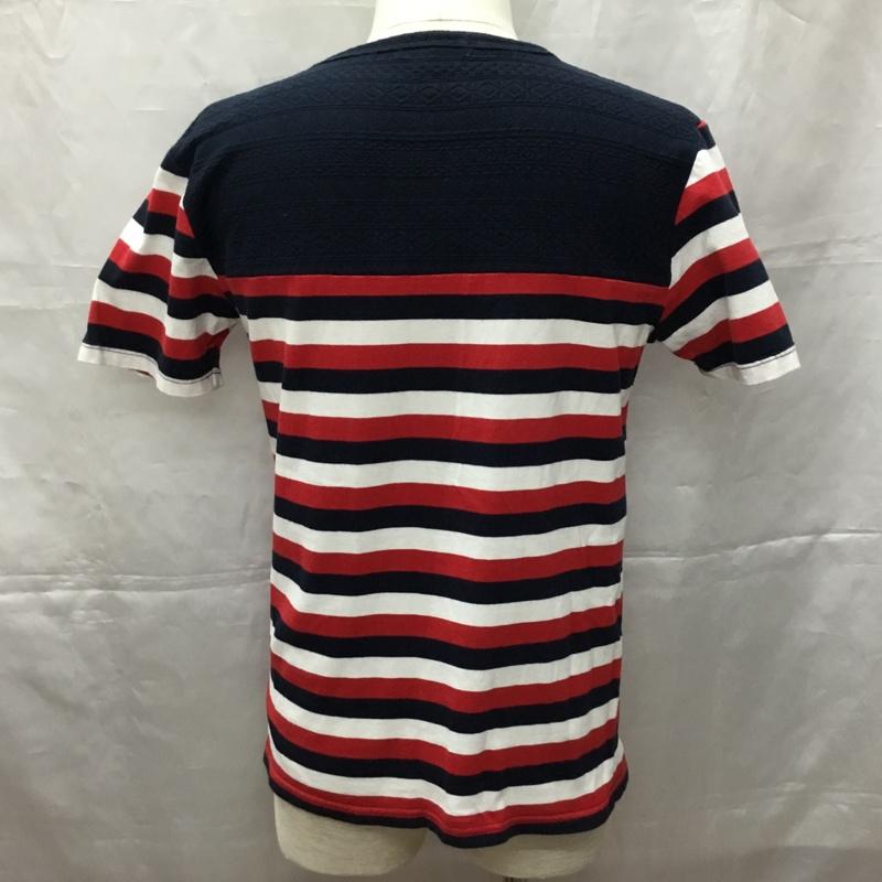 ザ ショップ ティーケー THE SHOP TK Tシャツ 半袖 616-38620 半袖カットソー Tシャツ クルーネックカットソー L ボーダー柄 白 / ホワイト / X 赤 / レッド / X 紺 / ネイビー /  メンズ USED 古着 中古 10108944