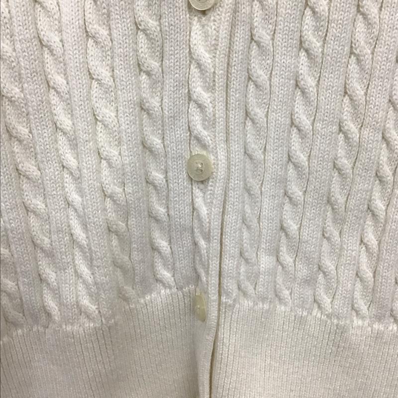 ポロラルフローレン POLO RALPH LAUREN カーディガン 長袖 長袖カーディガン 前ボタン ニットカーディガン L ロゴ、文字 白 / ホワイト / レディース USED 古着 中古 10136118