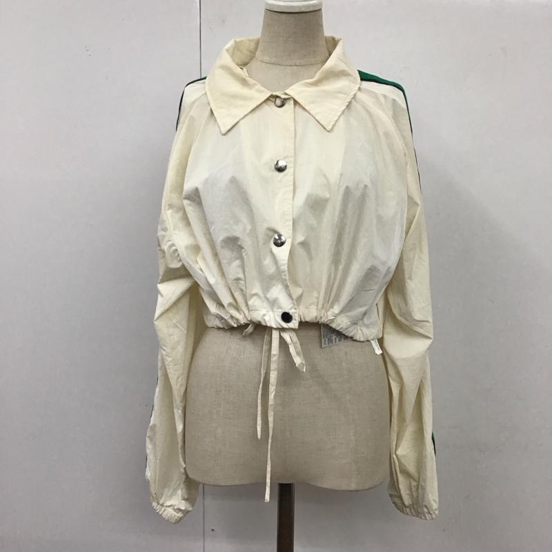 ザラ ZARA ジャケット、上着 ジャケット、ブレザー 7102 129 251 サイドライン ショート丈 L 無地 アイボリー / アイボリー / X 緑 / グリーン / レディース USED 古着 中古 10116673