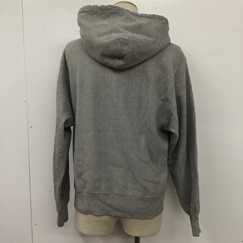 チャンピオン Champion パーカー 長袖 長袖パーカー フード付きパーカー プリントスウェット トレーナー S ロゴ、文字 灰 / グレー /  メンズ USED 古着 中古 10124827