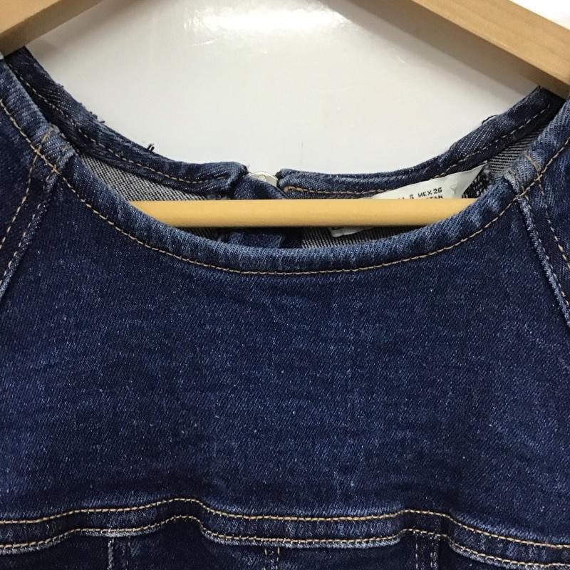 ザラ ZARA ワンピース ミニスカート デニム 半袖ワンピース S 無地 インディゴ / インディゴ / レディース USED 古着 中古 10139366