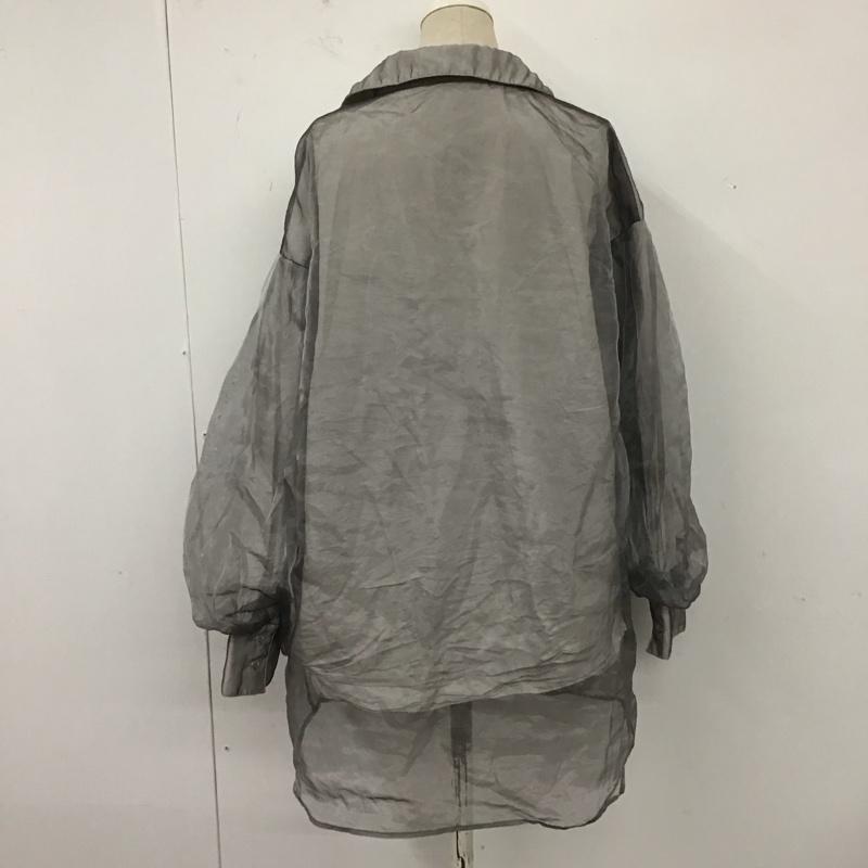 ワンアフター アナザー ナイスクラップ one after another NICE CLAUP シャツ、ブラウス 長袖 0131040070 シアーロングシャツ FREE 無地 灰 / グレー / レディース USED 古着 中古 10112046