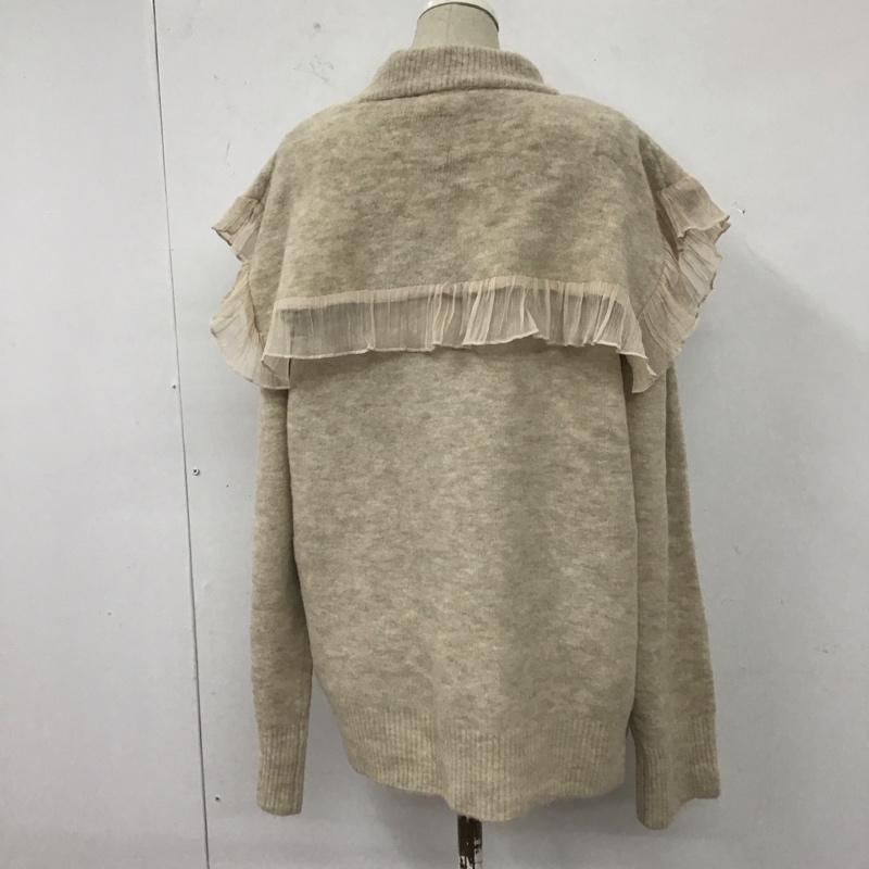 ザラ ZARA ニット、セーター 長袖 L 無地 ベージュ / ベージュ /  レディース USED 古着 中古 10111594