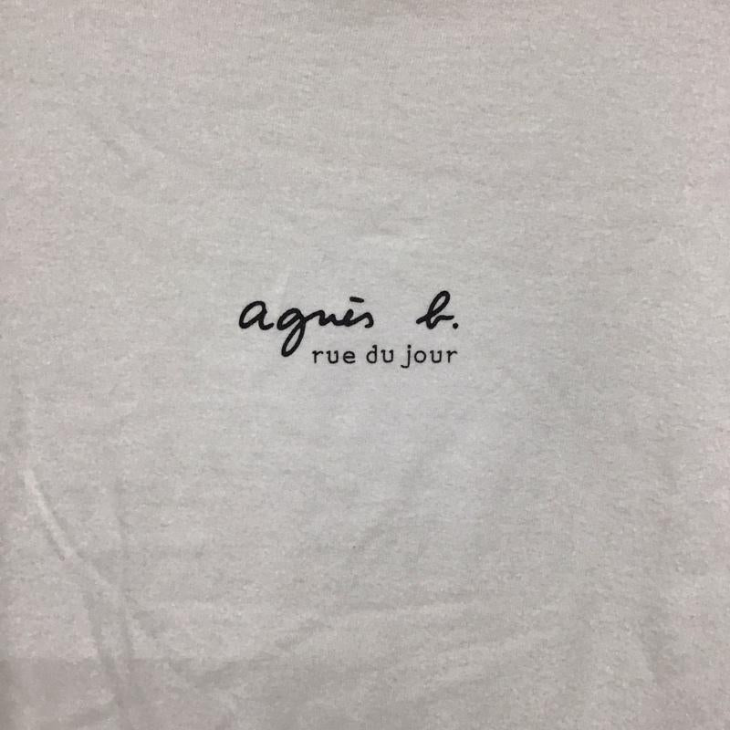アニエス・ベー agnes b. Tシャツ 半袖 半袖カットソー プリントTシャツ クルーネックカットソー M ロゴ、文字 白 / ホワイト / レディース USED 古着 中古 10135107