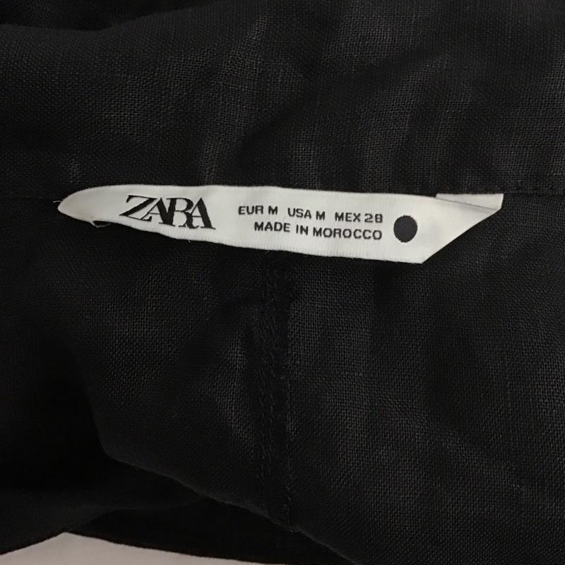 ザラ ZARA シャツ、ブラウス 半袖 ノースリーブシャツ カラーシャツ Vネック M 無地 黒 / ブラック / レディース USED 古着 中古 10126933