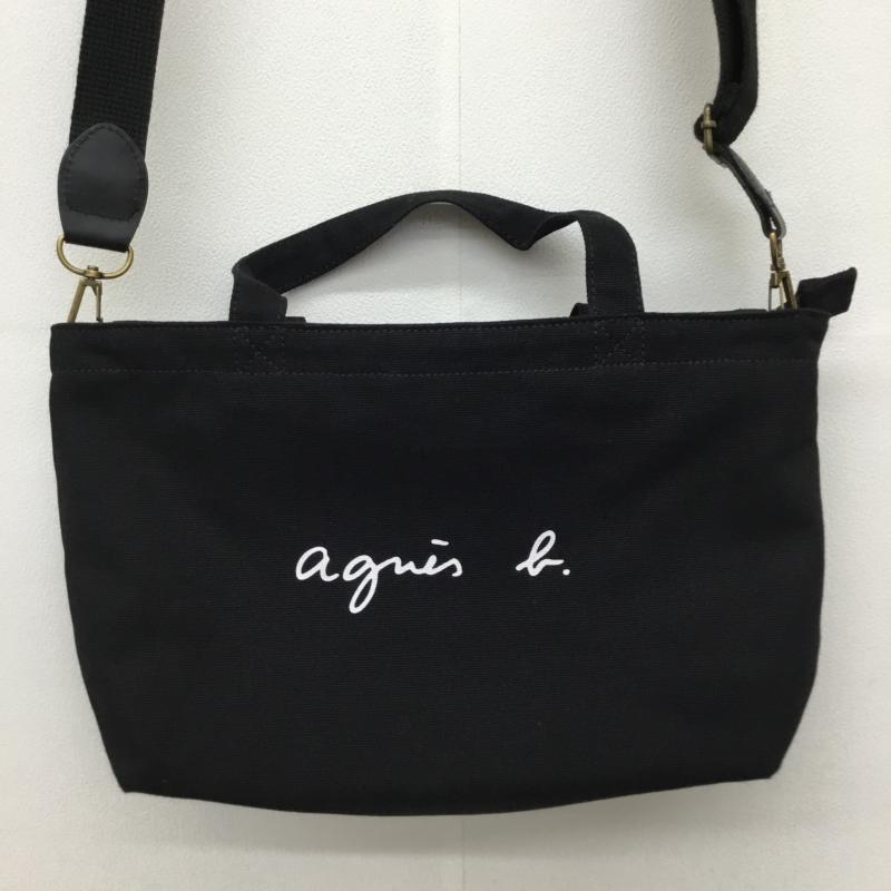 アニエス・ベー agnes b. ショルダーバッグ ショルダーバッグ ロゴ、文字 黒 / ブラック / レディース USED 古着 中古 10135128