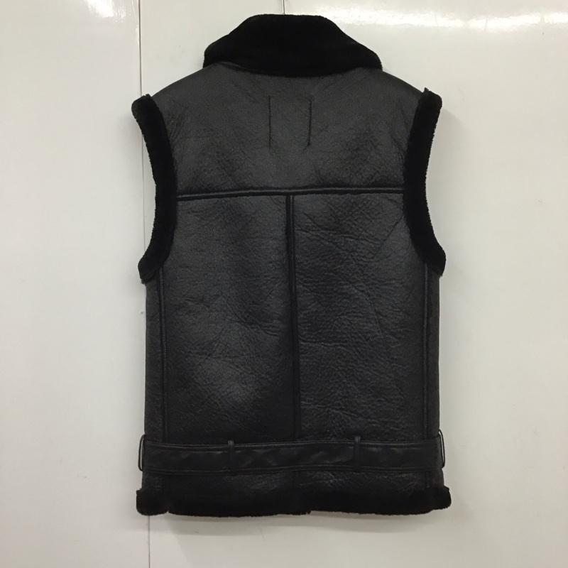 ザラ ZARA ベスト ベスト 2969/250/800 フェイクレザー ムートン ライダース ベスト S 無地 黒 / ブラック / レディース USED 古着 中古 10131422
