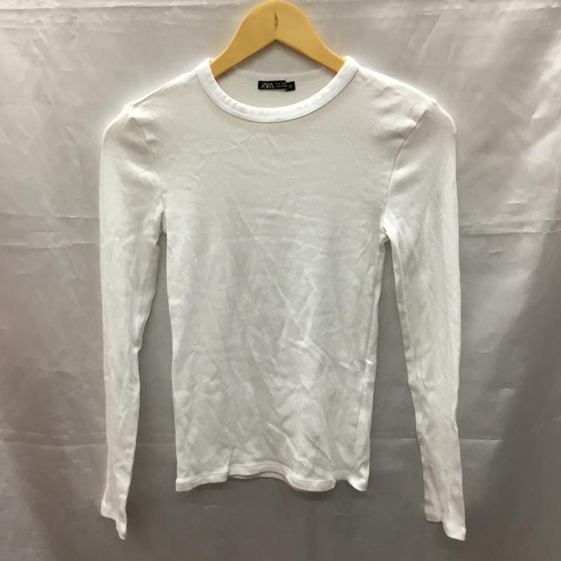 ザラ ZARA Tシャツ 長袖 S 無地 白 / ホワイト / レディース USED 古着 中古 10110840