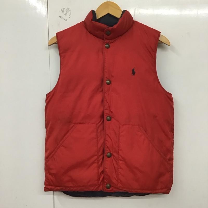 ラルフローレン RALPHLAUREN ベスト ベスト ダウンベスト ノースリーブ 前ボタン リバーシブル XS ロゴ、文字 紺 / ネイビー / メンズ USED 古着 中古 10129567