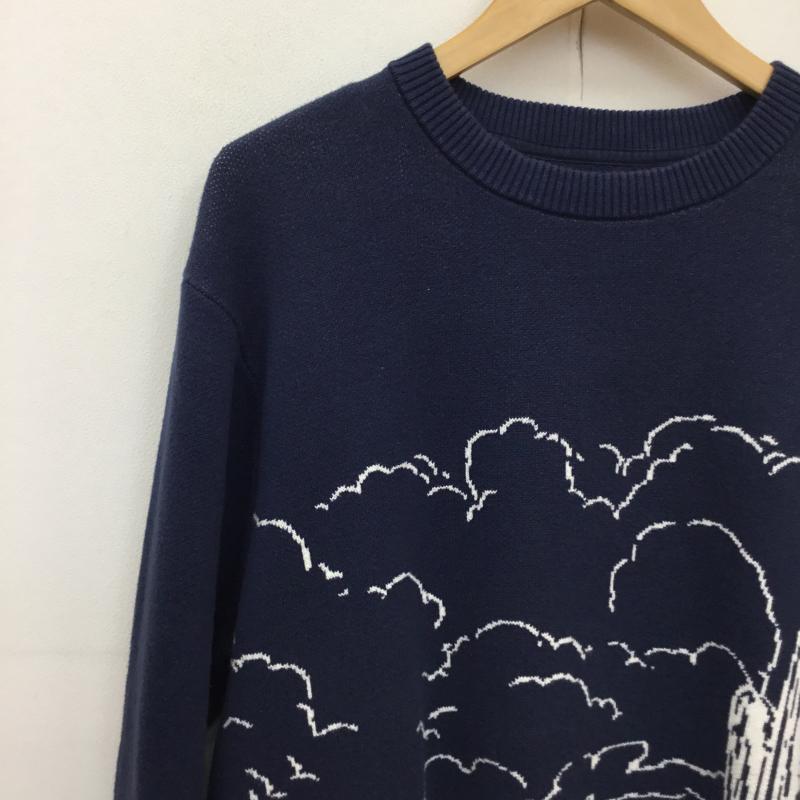 バンズ VANS ニット、セーター 長袖 VANS ニット VN000059LKZ1 L 総柄 紺 / ネイビー / メンズ USED 古着 中古 10124621