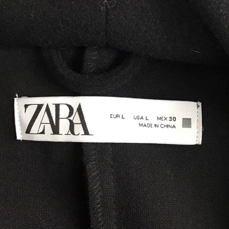 ザラ ZARA コート コート一般 ロング丈 フード L 無地 黒 / ブラック / レディース USED 古着 中古 10118498