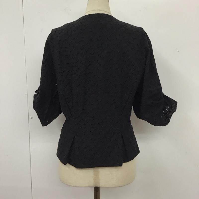 スライ SLY シャツ、ブラウス 半袖 030dsz30-3500 TUCKSLEEVECOTTONLACEトップス 半袖シャツ フレアシャツ 2 無地 黒 / ブラック / レディース USED 古着 中古 10115972