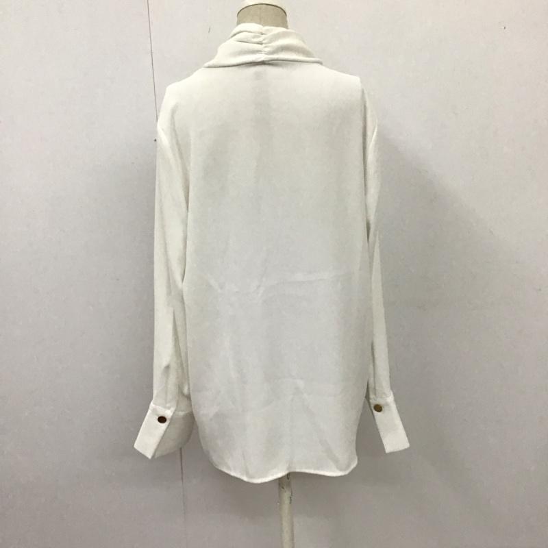 ザラベーシック ZARA BASIC シャツ、ブラウス 長袖 プルオーバー Vネック M 無地 白 / ホワイト / レディース USED 古着 中古 10113462