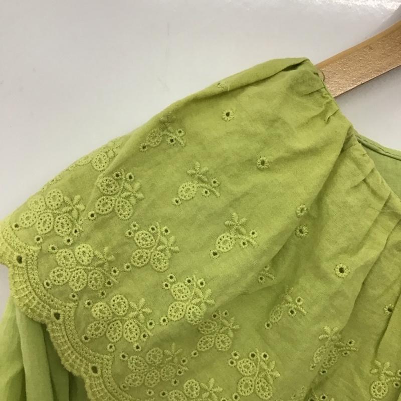 メルロー merlot シャツ、ブラウス 長袖 長袖シャツ レースシャツ ビックカラーシャツ 無地 緑 / グリーン / レディース USED 古着 中古 10135447