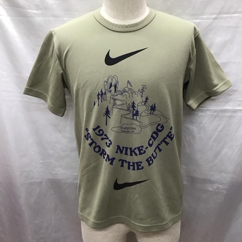 ブラックコムデギャルソン BLACK COMME des GARCONS Tシャツ 半袖 1h-t104 NIKE 半袖カットソー プリントTシャツ スポーツウェア M プリント カーキ / カーキ / メンズ USED 古着 中古 10122685