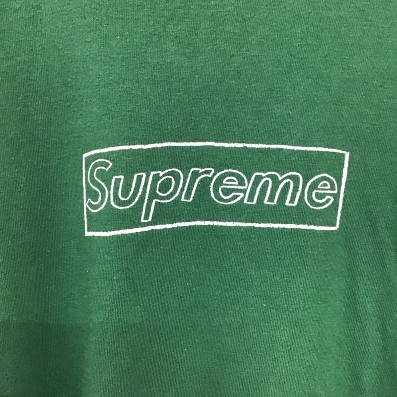 シュプリーム Supreme Tシャツ 半袖 21SS KAWSChalkLogoTee 半袖カットソー プリントTシャツ クルーネックカットソー M ロゴ、文字 緑 / グリーン / メンズ USED 古着 中古 10137950