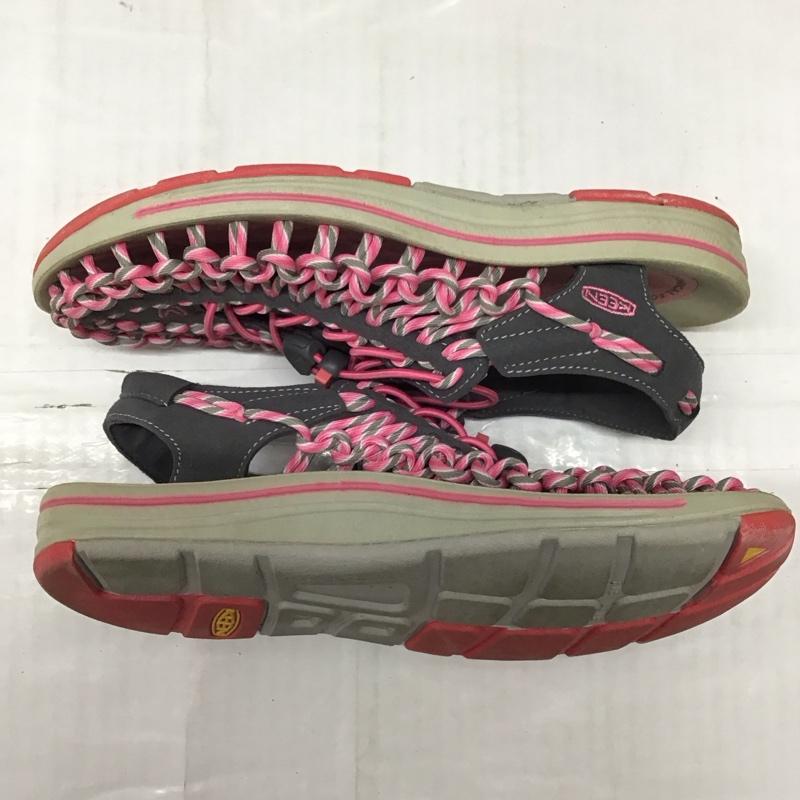 キーン KEEN サンダル サンダル 1014629 UNEEK SLICE FADE 24.5cm 24.5cm ロゴ、文字 桃 / ピンク / X 灰 / グレー / レディース USED 古着 中古 10115667