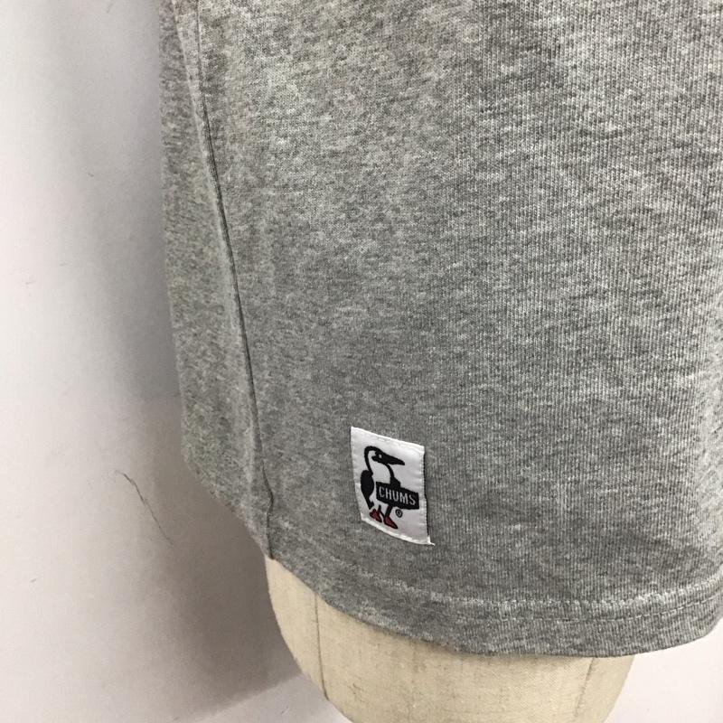 チャムス CHUMS Tシャツ 半袖 ch01-1835 ブービーロゴTシャツ 半袖カットソー クルーネックカットソー XL ロゴ、文字 灰 / グレー /  メンズ USED 古着 中古 10112504