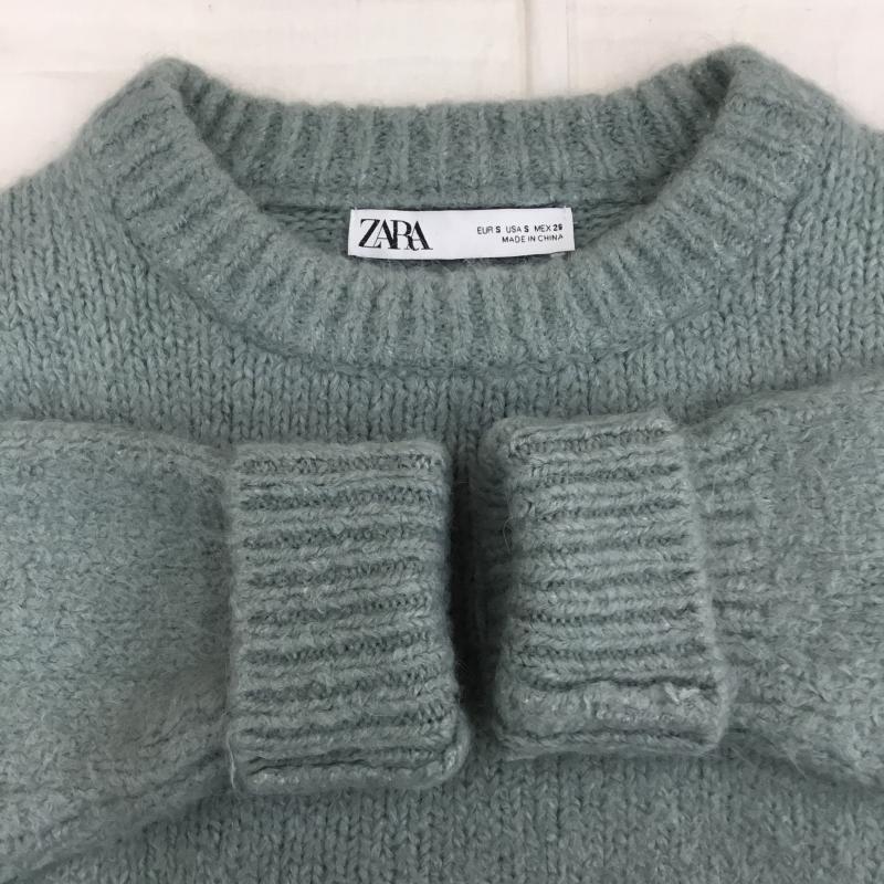 ザラ ZARA ニット、セーター 長袖 S 無地 薄緑 / ライトグリーン / レディース USED 古着 中古 10138254