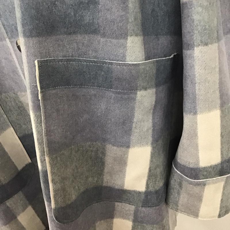 ザラ ZARA ジャケット、上着 ジャケット、ブレザー 7901 122 044 シャツジャケット ロング丈 M チェック 白 / ホワイト / X 灰 / グレー / X 水色 / ライトブルー / レディース USED 古着 中古 10107955