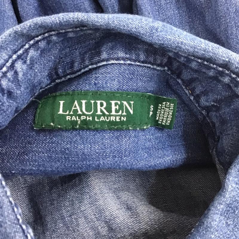 ラルフローレン RALPHLAUREN シャツ、ブラウス 長袖 長袖シャツ デニムシャツ カラーシャツ S ロゴ、文字 インディゴ / インディゴ / レディース USED 古着 中古 10126923