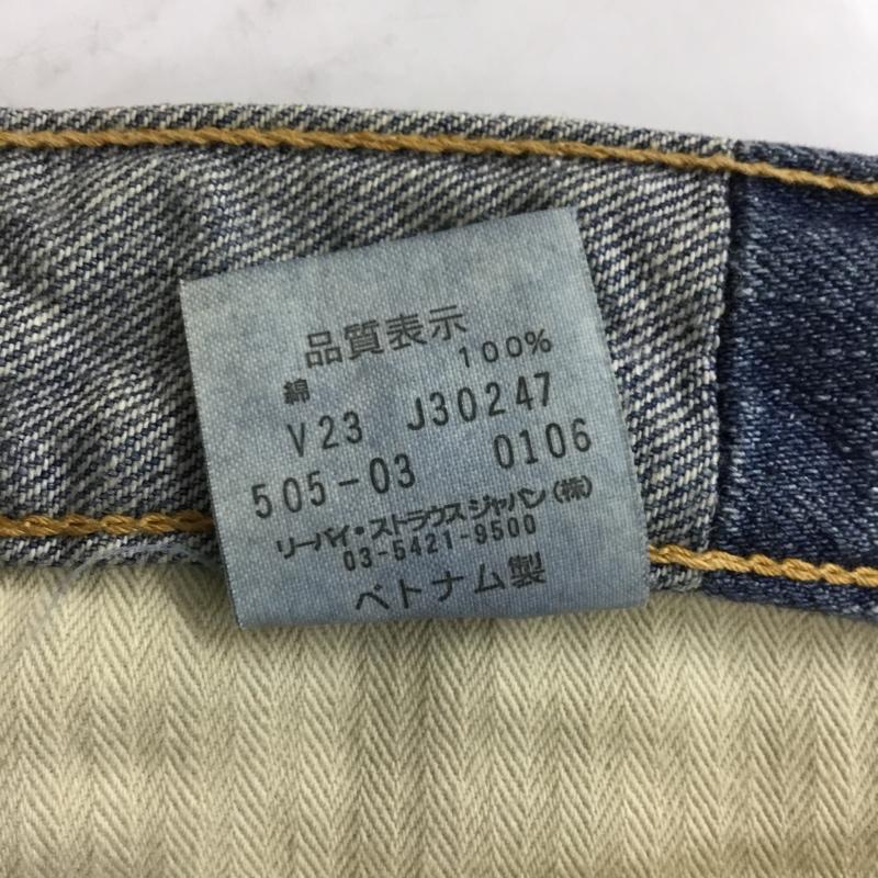 リーバイストラウスアンドコー Levi Strauss & co. パンツ デニム、ジーンズ デニムパンツ ストレートパンツ ワイドパンツ カジュアルパンツ 505 32インチ 無地 インディゴ / インディゴ / メンズ USED 古着 中古 10110015