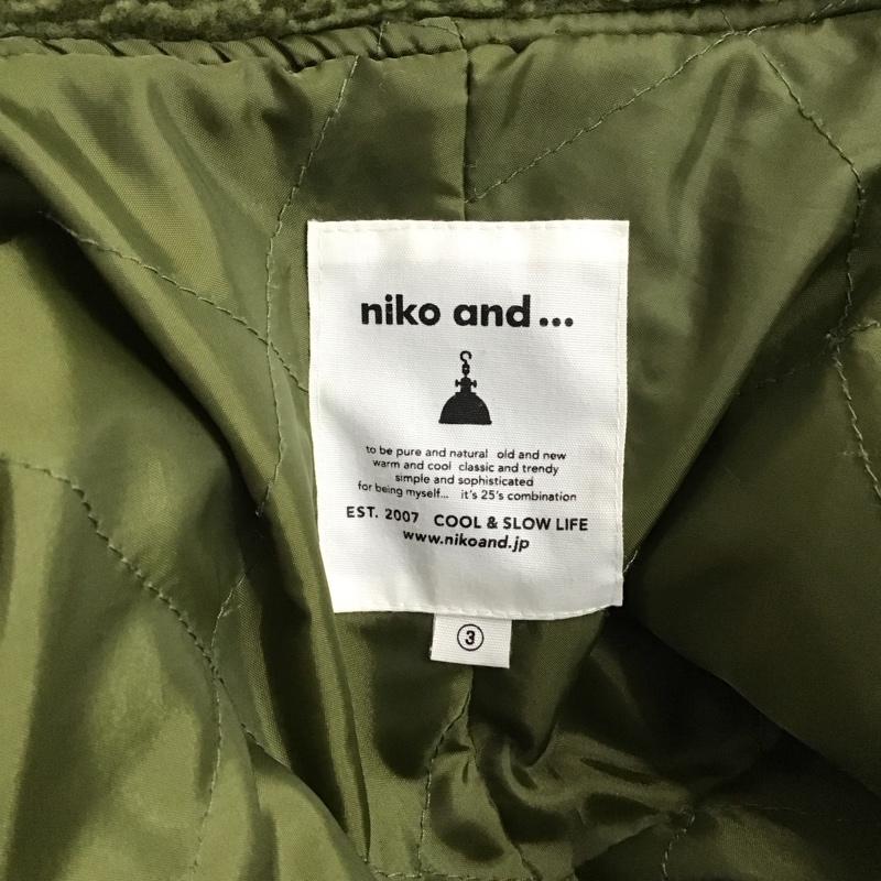 ニコアンド niko and... ジャケット、上着 ジャンパー、ブルゾン 21966400 ボア切替ワイドジャケット M 無地 カーキ / カーキ / レディース USED 古着 中古 10119774