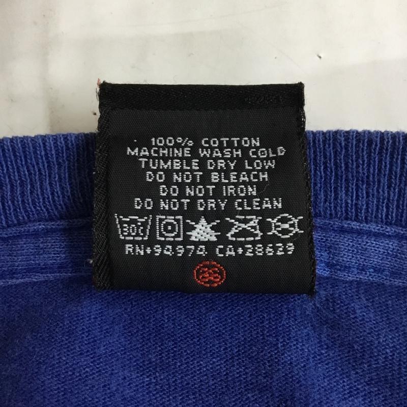 ステューシー STUSSY Tシャツ 半袖 半袖カットソー プリントTシャツ クルーネックカットソー L ロゴ、文字 青 / ブルー /  メンズ USED 古着 中古 10109393