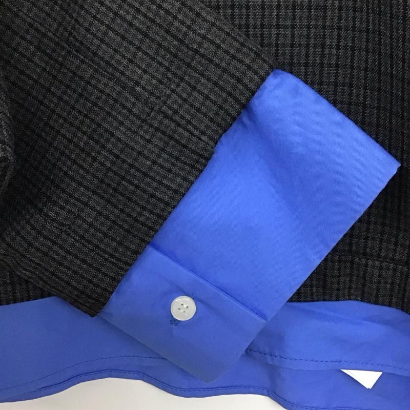 ザラ ZARA カットソー 長袖 8481/718/922 ショート丈 レイヤードトップス S チェック チャコールグレー / チャコールグレー / X 青 / ブルー / レディース USED 古着 中古 10133626