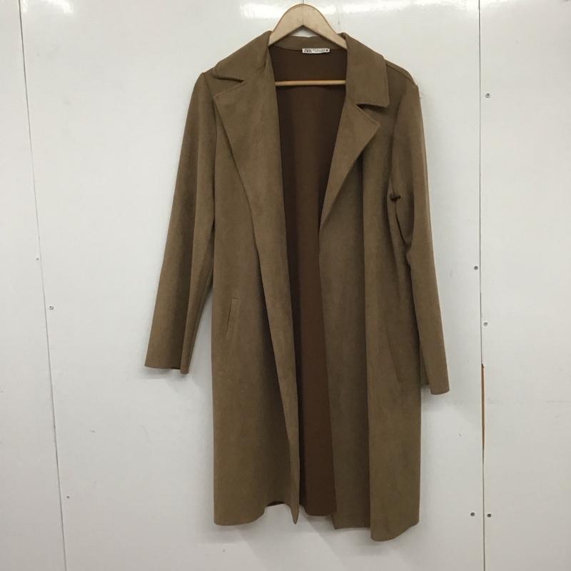 ザラ ZARA コート コート一般 5070 153 707 フェイクスエードツイルコート ロングジャケット L 無地 茶 / ブラウン / レディース USED 古着 中古 10138657