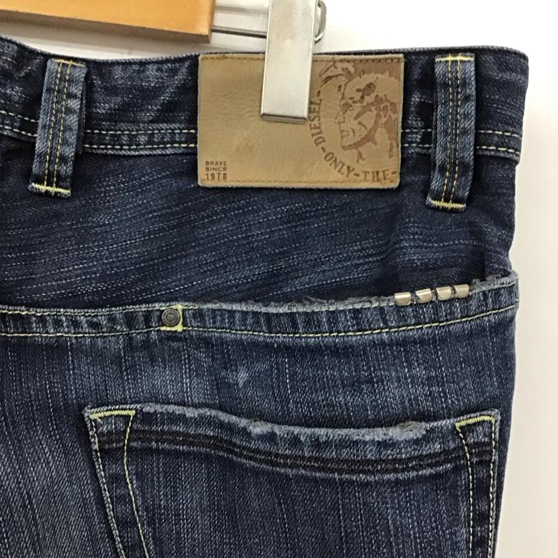 ディーゼル DIESEL パンツ デニム、ジーンズ デニムパンツ ストレートパンツ スリムパンツ カジュアルパンツ 33インチ 無地 インディゴ / インディゴ /  メンズ USED 古着 中古 10122045