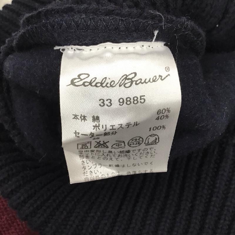 エディーバウアー Eddie Bauer パーカー 長袖 ジップアップパーカー 長袖パーカー フード付きパーカー S ロゴ、文字 えんじ / ワインレッド / X 紺 / ネイビー / メンズ USED 古着 中古 10110752