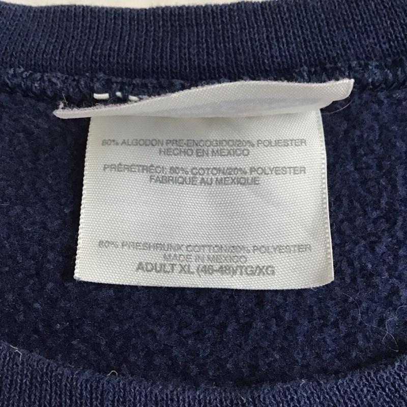 ヘインズ HANES トレーナー 長袖 長袖トレーナー スウェット クルーネック リブスウェットカットソー XL プリント 紺 / ネイビー / メンズ USED 古着 中古 10115723