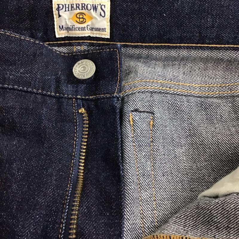 フェローズ Pherrow s パンツ デニム、ジーンズ デニムパンツ ストレートパンツ スリムパンツ カジュアルパンツ 33インチ 無地 インディゴ / インディゴ /  メンズ USED 古着 中古 10122145