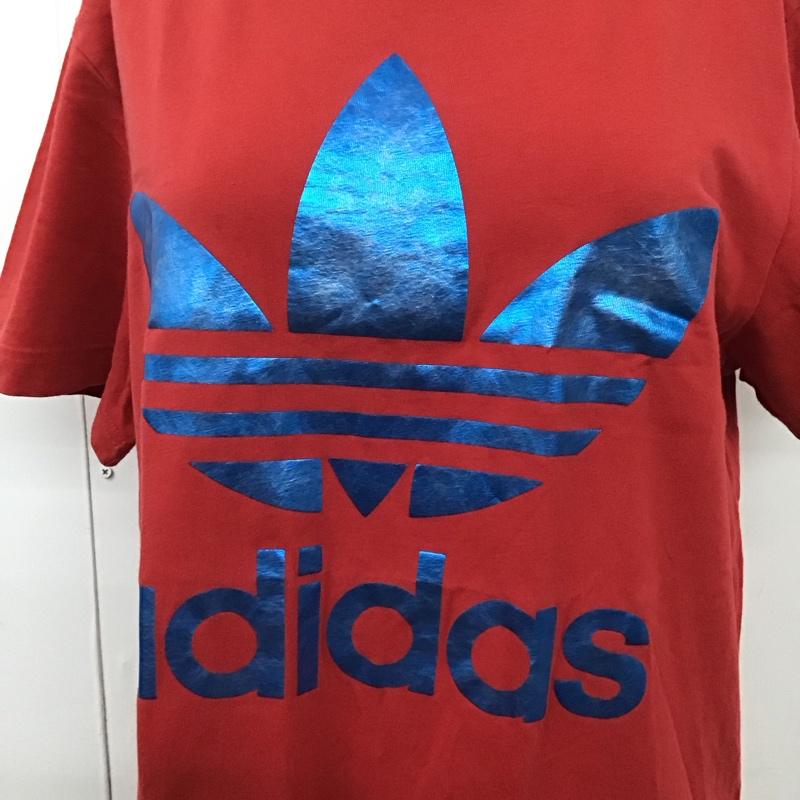 アディダスオリジナルス adidas originals Tシャツ 半袖 M69234 ORIGINALSFOILTEE 半袖カットソー プリントTシャツ L ロゴ、文字 赤 / レッド / レディース USED 古着 中古 10117570
