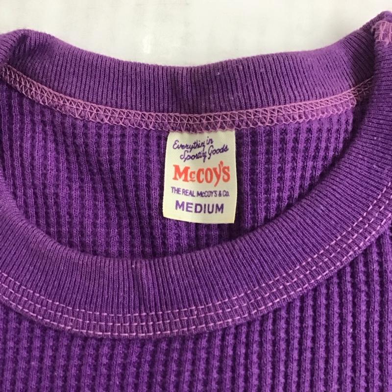 トイズマッコイ TOYS McCOY Tシャツ 半袖 半袖カットソー ワッフル地Tシャツ クルーネックカットソー M 無地 紫 / パープル /  メンズ USED 古着 中古 10111642