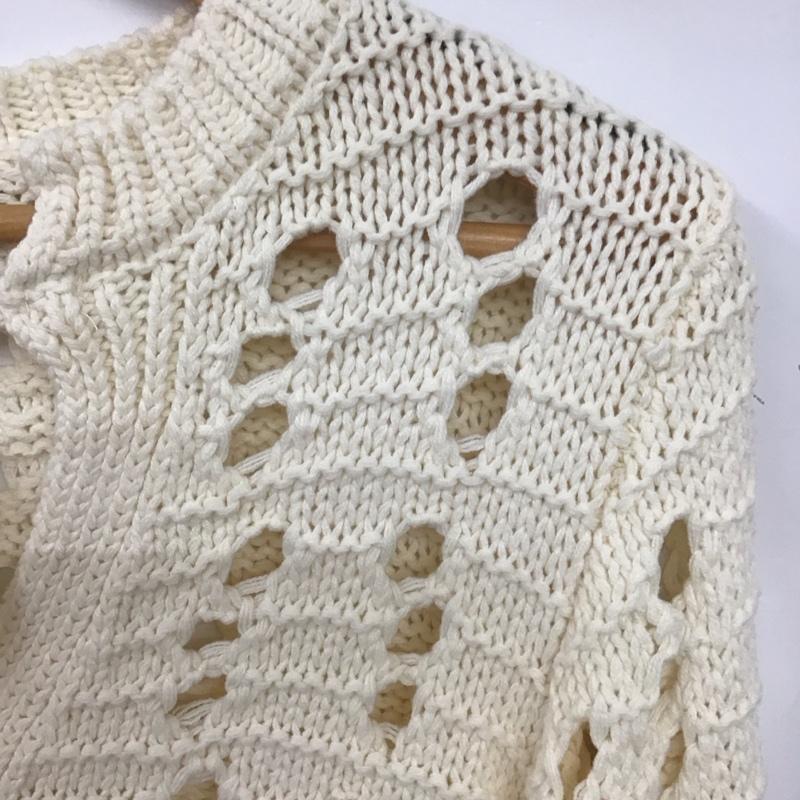 ザラ ZARA カーディガン 長袖 L 無地 白 / ホワイト / レディース USED 古着 中古 10139391