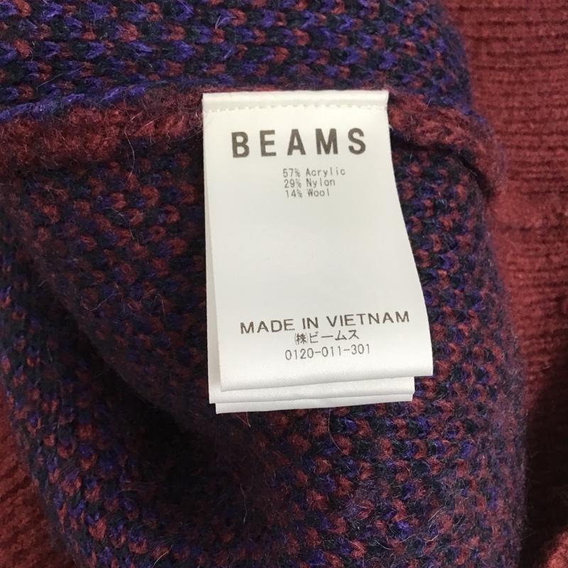 ビームス BEAMS カーディガン 長袖 22F-BN012A 長袖ニットカーディガン リブニットカーディガン M 総柄 マルチカラー / マルチカラー / メンズ USED 古着 中古 10105570
