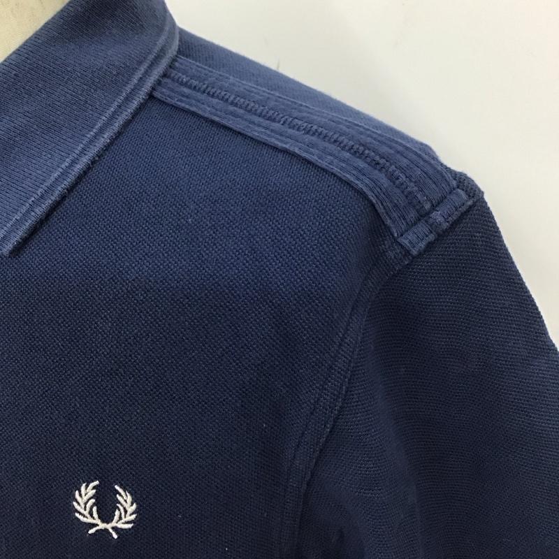 フレッドペリー FRED PERRY ポロシャツ 半袖 半袖ポロシャツ カラーシャツ 半袖カットソー M ロゴ、文字 紺 / ネイビー /  メンズ USED 古着 中古 10111480
