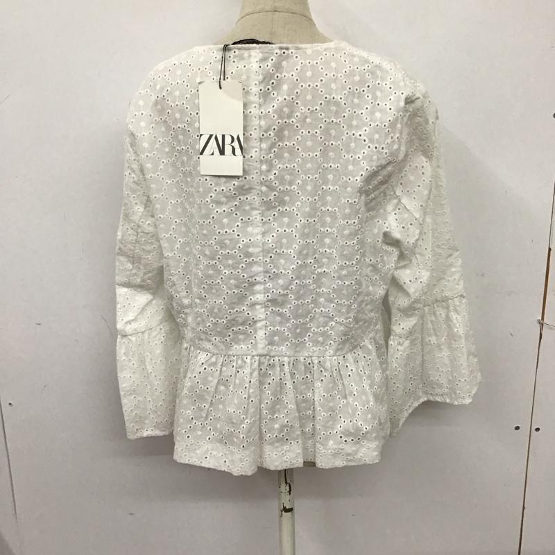 ザラ ZARA シャツ、ブラウス 長袖 L 無地 白 / ホワイト / レディース USED 古着 中古 10124880