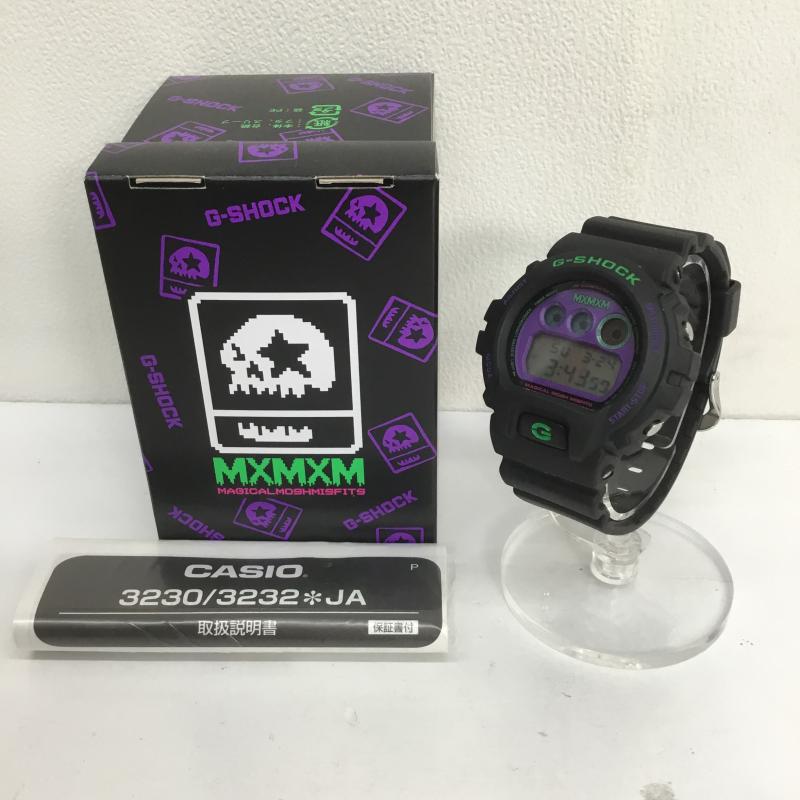 ジーショック G-SHOCK 腕時計 デジタル MxMxM マジカルモッシュミスフィッツ DW-6900FS ロゴ、文字 X プリント 黒 / ブラック / メンズ USED 古着 中古 10108207