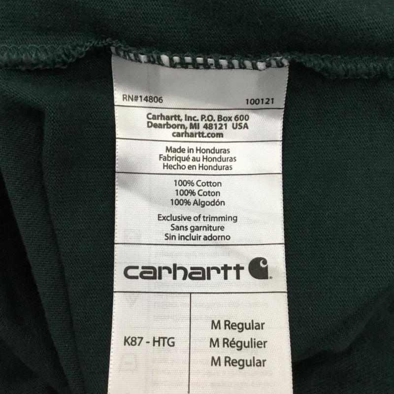 カーハート Carhartt Tシャツ 半袖 K87-HTG ポケット付きTシャツ クルーネック M ロゴ、文字 緑 / グリーン / メンズ USED 古着 中古 10120991