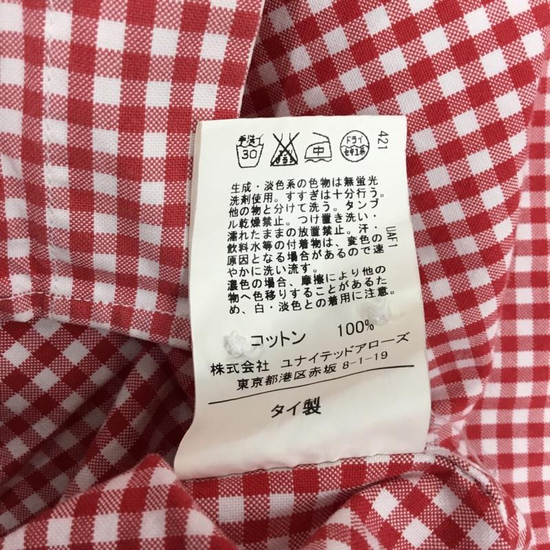 グリーンレーベルリラクシング green label relaxing シャツ、ブラウス 半袖 半袖シャツ カラーシャツ 半袖カットソー チェックシャツ M チェック 白 / ホワイト / X 赤 / レッド /  メンズ USED 古着 中古 10108935