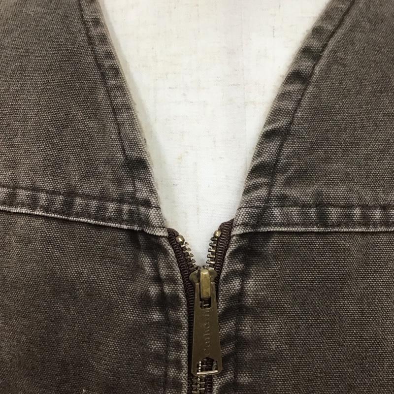 カーハート Carhartt ベスト ベスト ジップアップベスト ボア裏地 ノースリーブカットソー ロゴ、文字 茶 / ブラウン / メンズ USED 古着 中古 10112074