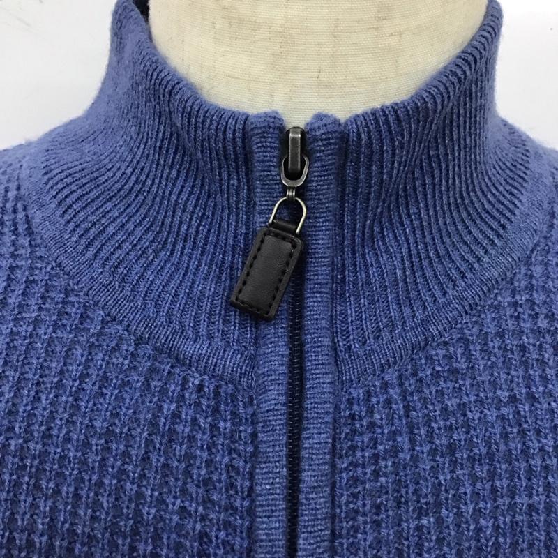 エルエルビーン L.L.Bean ニット、セーター 長袖 ジップアップニットジャケット セーター 長袖ニットカットソー S 無地 青 / ブルー / メンズ USED 古着 中古 10112591
