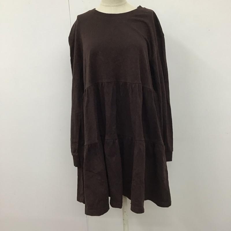 ザラ ZARA チュニック 長袖 S 無地 茶 / ブラウン / レディース USED 古着 中古 10111601