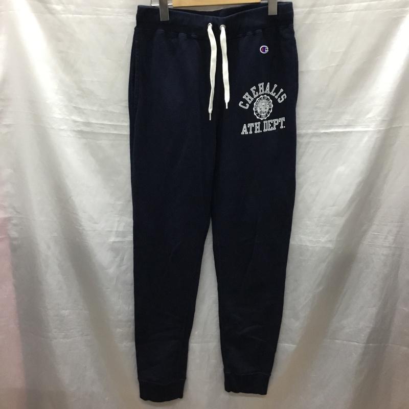 チャンピオン Champion パンツ ワークパンツ、ペインターパンツ スウェットパンツ ジャージ カジュアルパンツ ワイドパンツ L ロゴ、文字 紺 / ネイビー /  メンズ USED 古着 中古 10121800