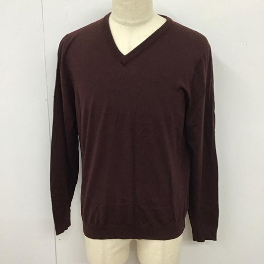 ブルックスブラザーズ BROOKS BROTHERS ニット、セーター 長袖 長袖ニットカットソー ニット セーター Vネックニット M 無地 えんじ / ワインレッド /  メンズ USED 古着 中古 10112790